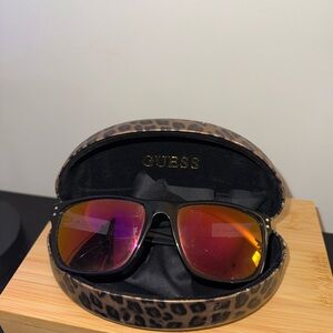 Guess Sunglasses with Red-Orange Lenses